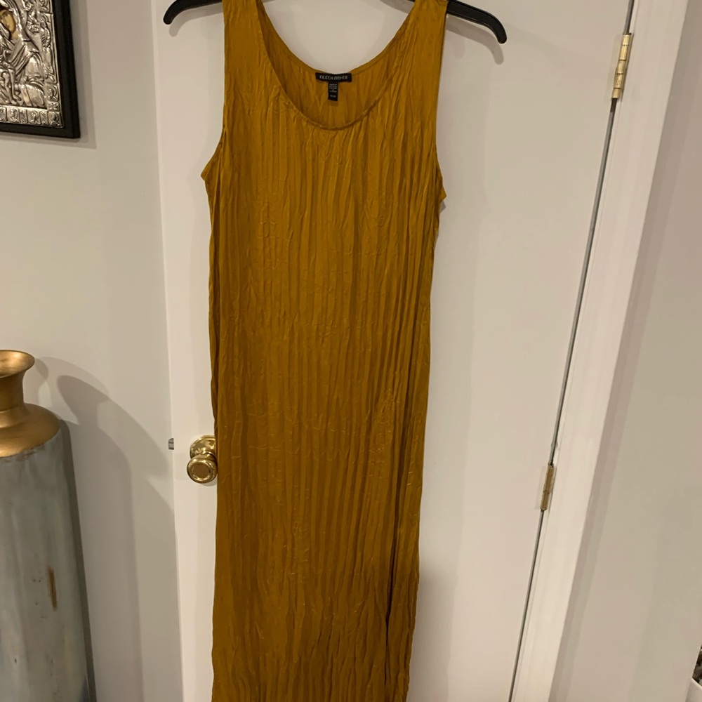 Eileen Fisher Cupro Silk Dress Goldenrod